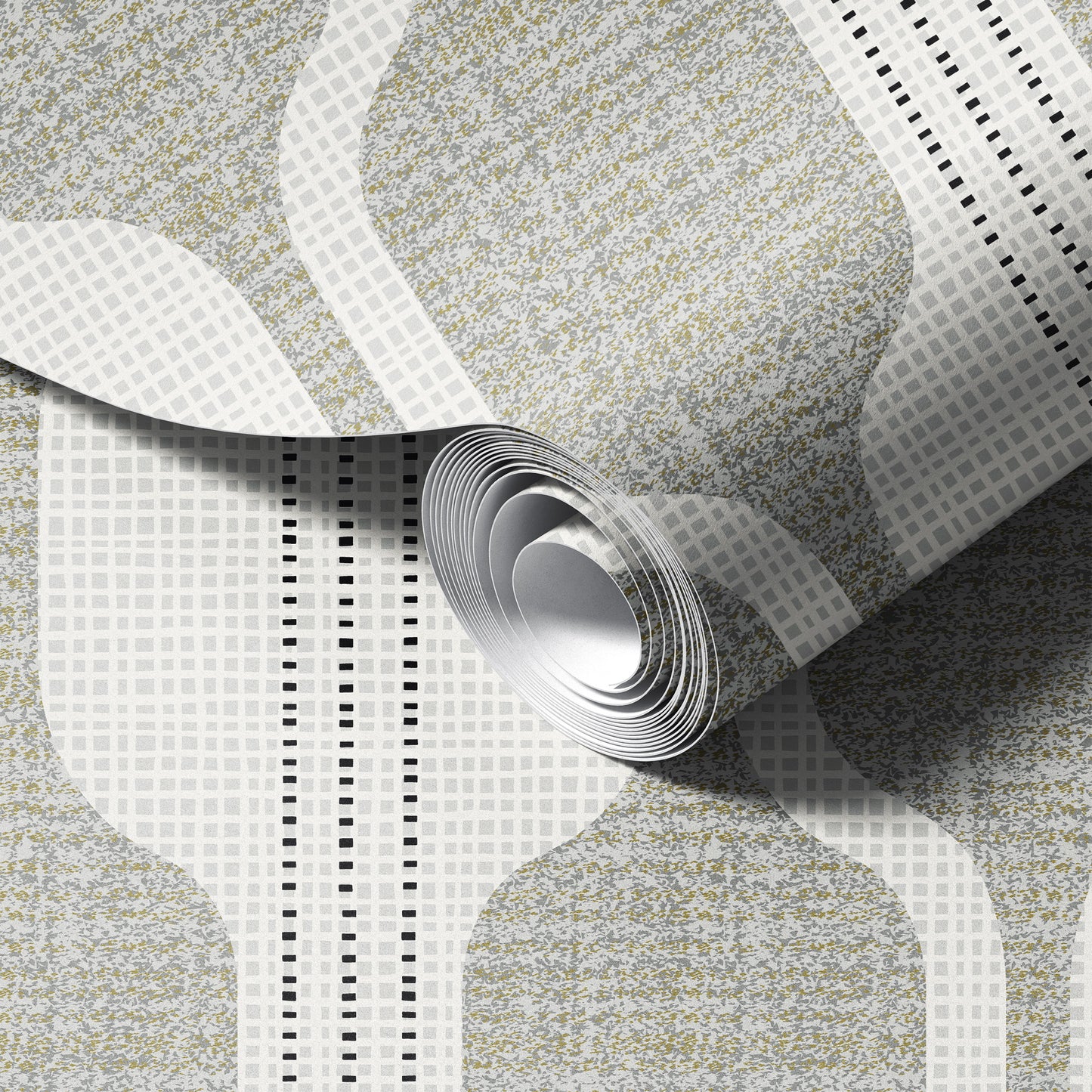 Gray Flannel Ogee Wallpaper