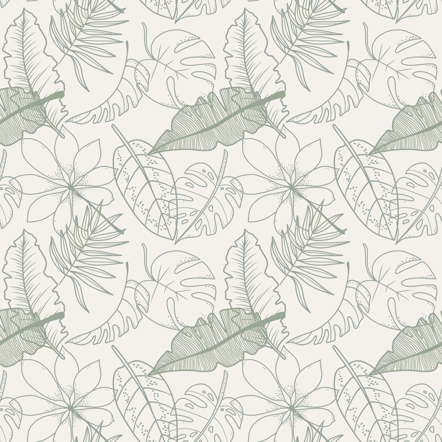 Hand Drawn Tropical Leaves Wallpaper