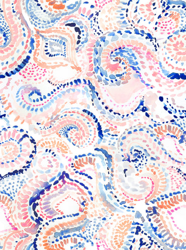 Ikat peel and stick wallpaper pattern detail
