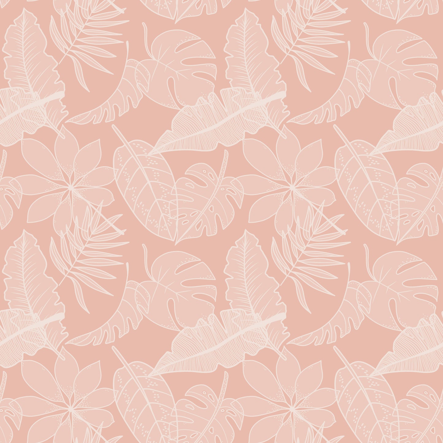 Hand Drawn Tropical Leaves Wallpaper