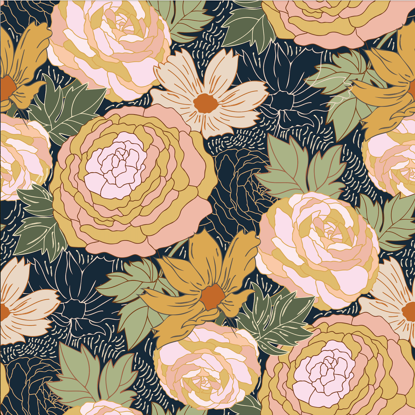 Large Floral Wallpaper