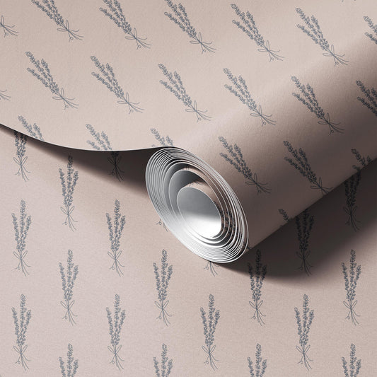 Lavender Bundles peel and stick wallpaper pattern detail
