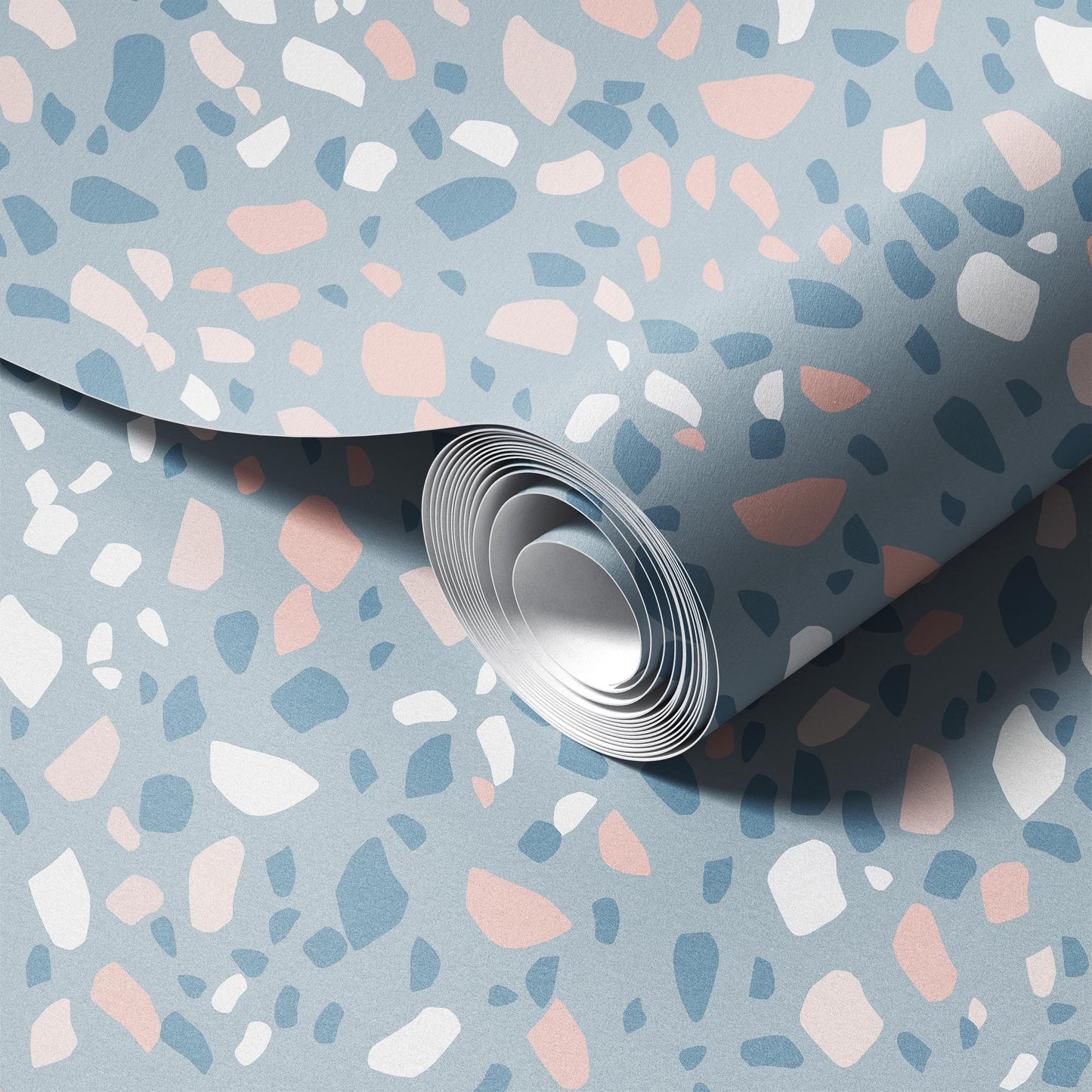 Light Blue Terrazzo Wallpaper