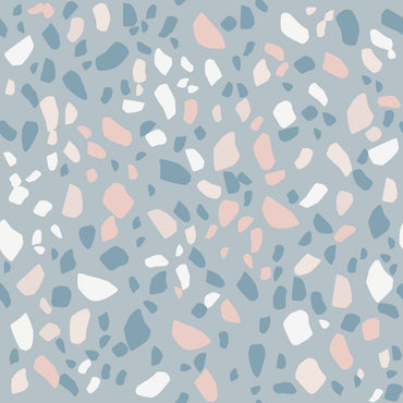 Light Blue Terrazzo Wallpaper
