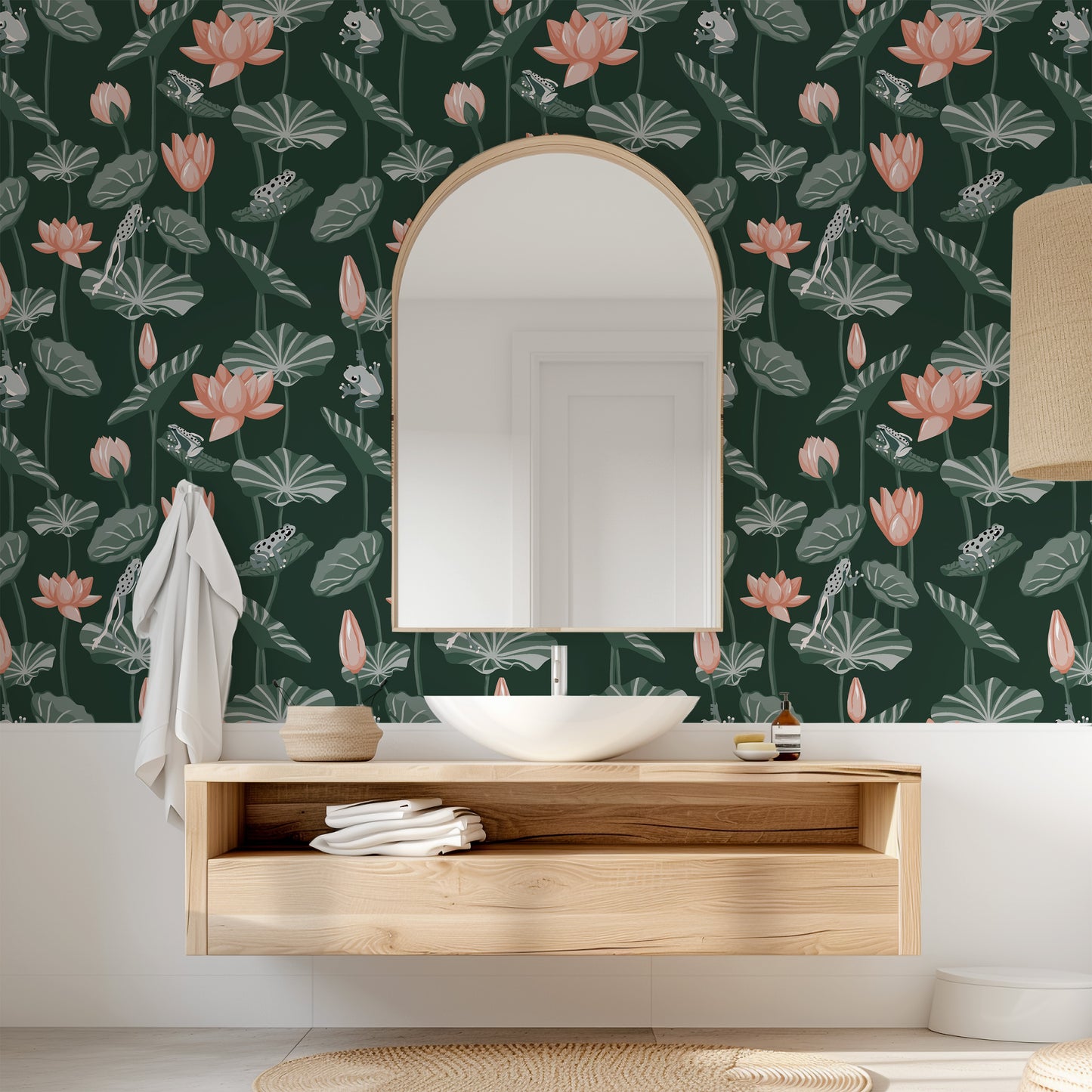 Water Lily Frog Pond Wallpaper