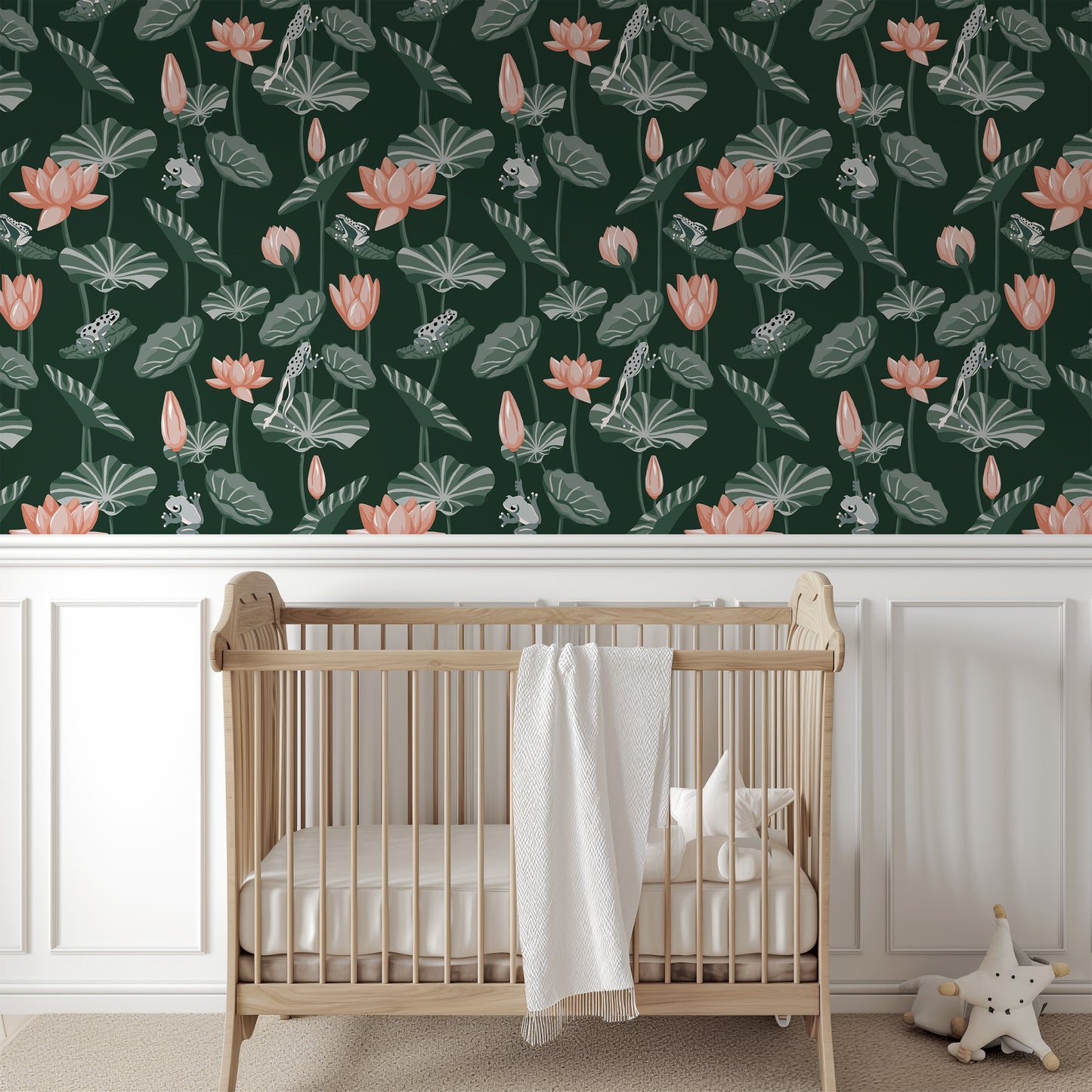 Water Lily Frog Pond Wallpaper