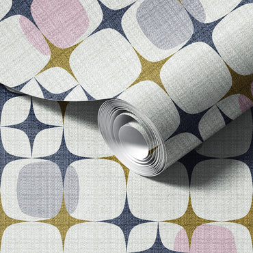 Mid Century Modern Geo Starburst Wallpaper