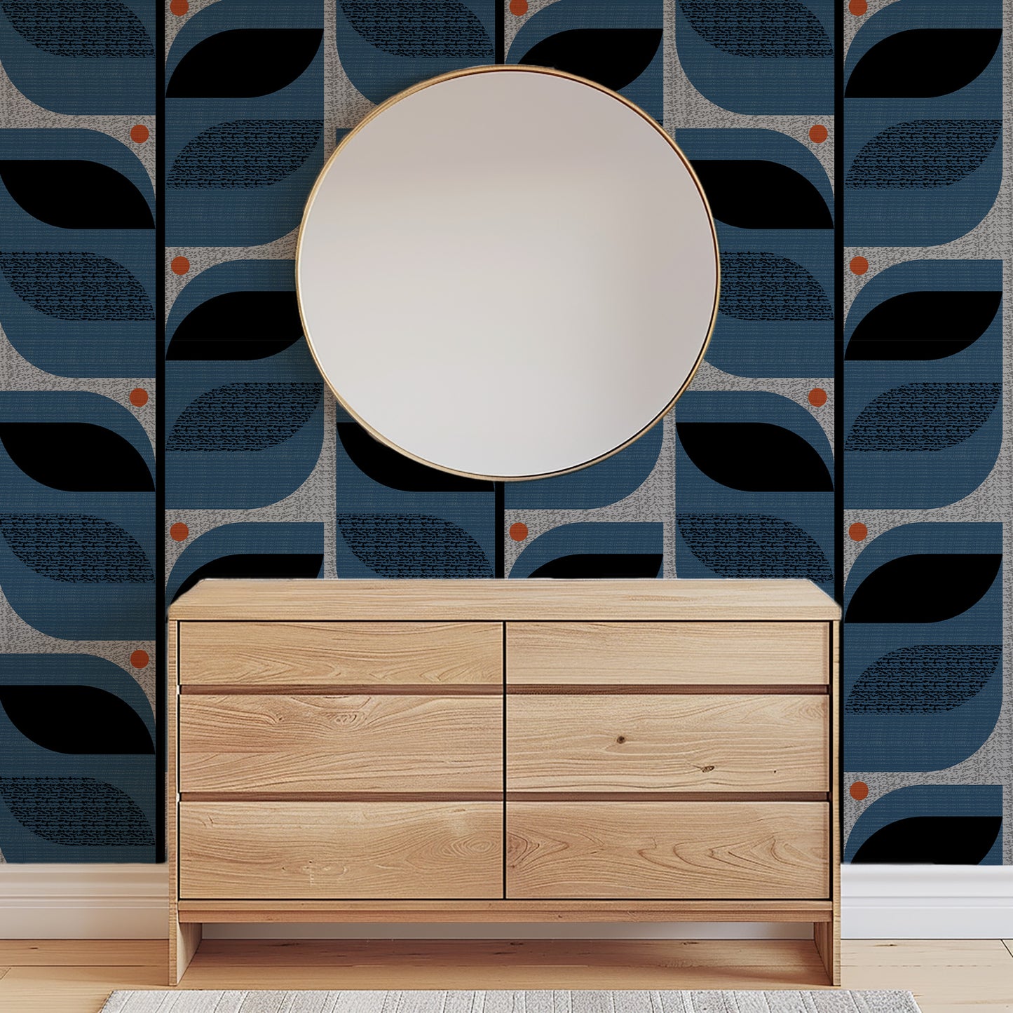 Mid-Century Tropical Leaves Wallpaper