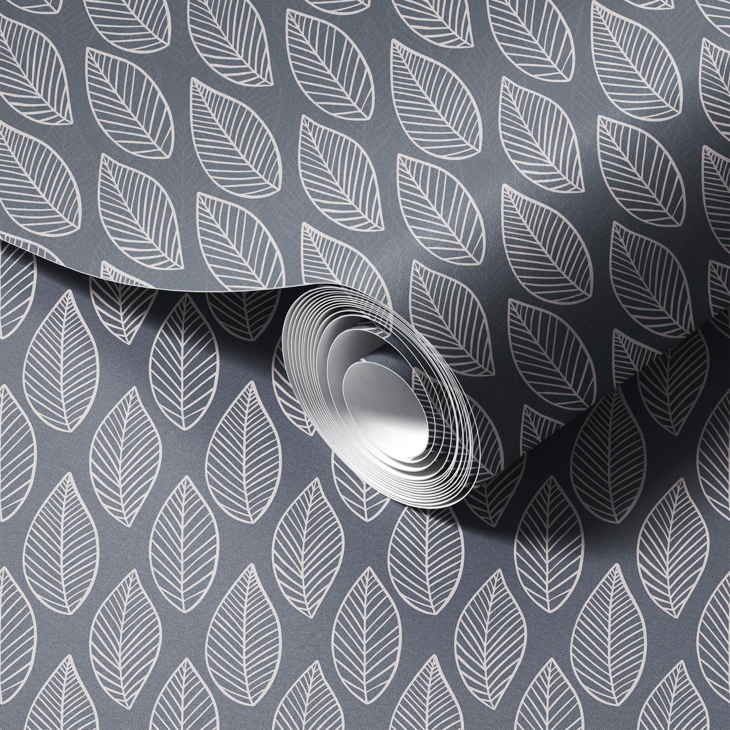 Monochromatic Leaves peel and stick wallpaper room mockup