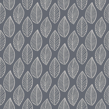 Monochromatic Leaves peel and stick wallpaper pattern detail