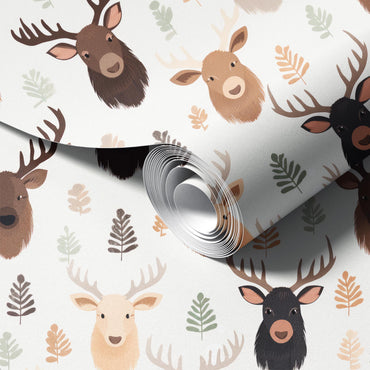 Moose peel and stick wallpaper room mockup