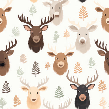 Moose peel and stick wallpaper pattern detail