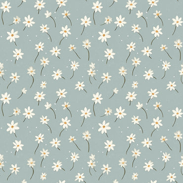 Muted Daisy peel and stick wallpaper pattern detail