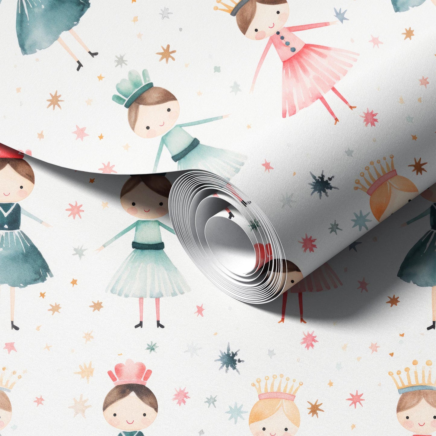 Nutcracker Ballet peel and stick wallpaper pattern detail