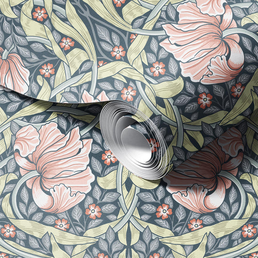 Pimpernel By William Morris peel and stick wallpaper room mockup