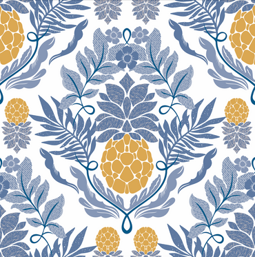 Pineapple Garden Large peel and stick wallpaper pattern detail