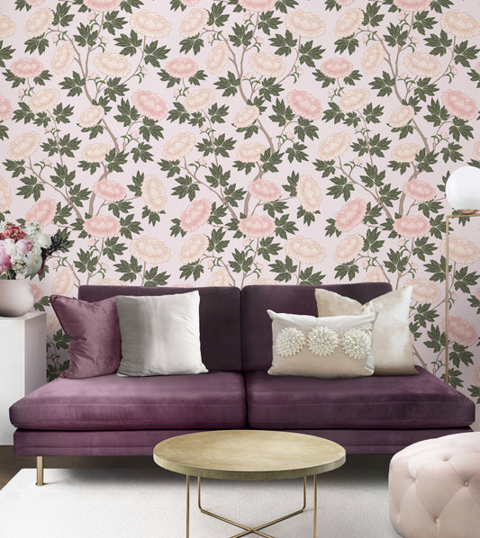 Peony Chinoiserie Wallpaper