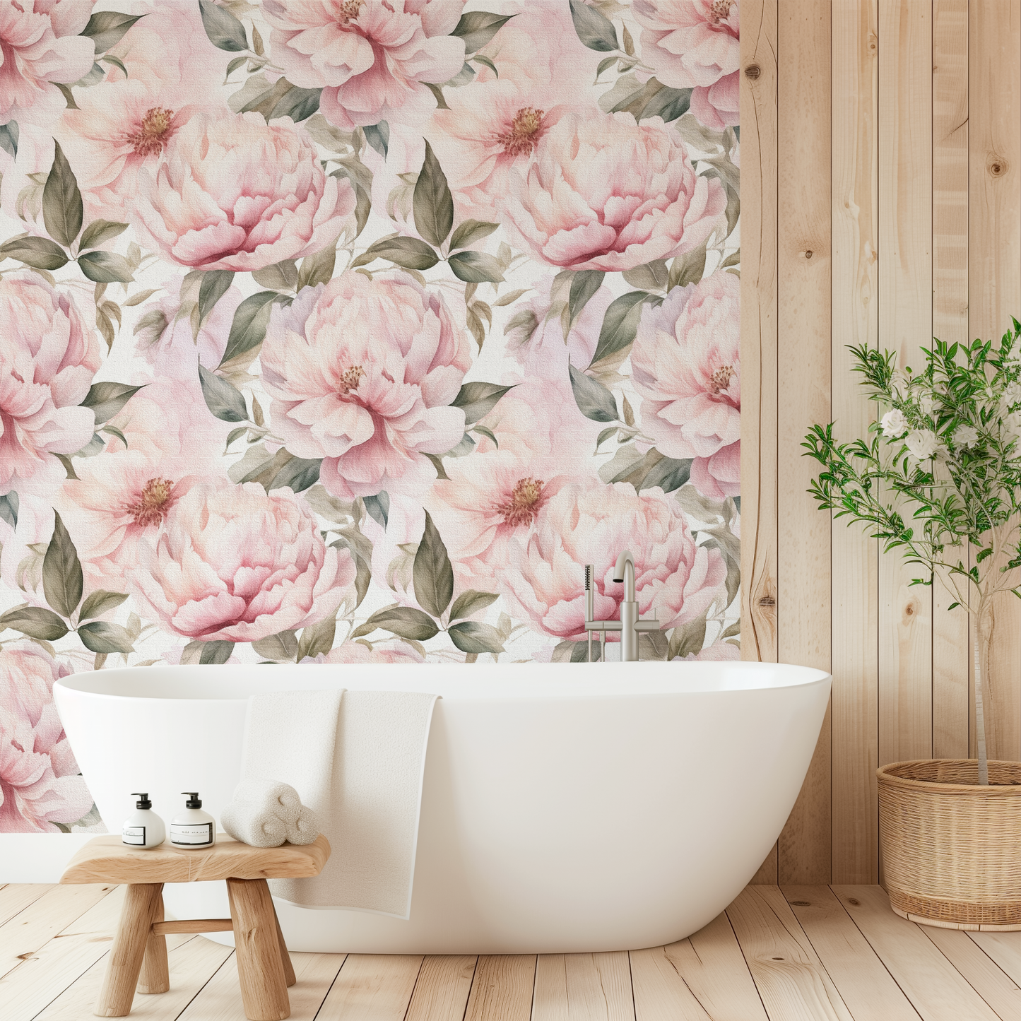Light Pink Peonies Wallpaper