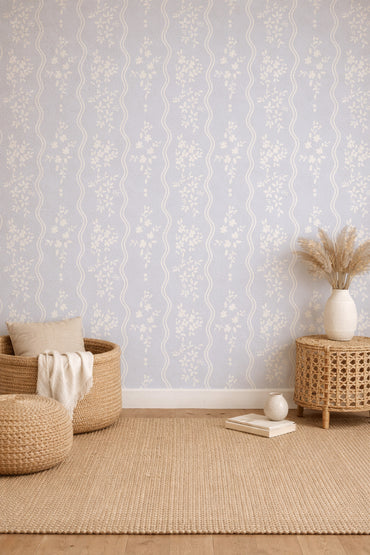 Prairie Core Stripes peel and stick wallpaper room mockup