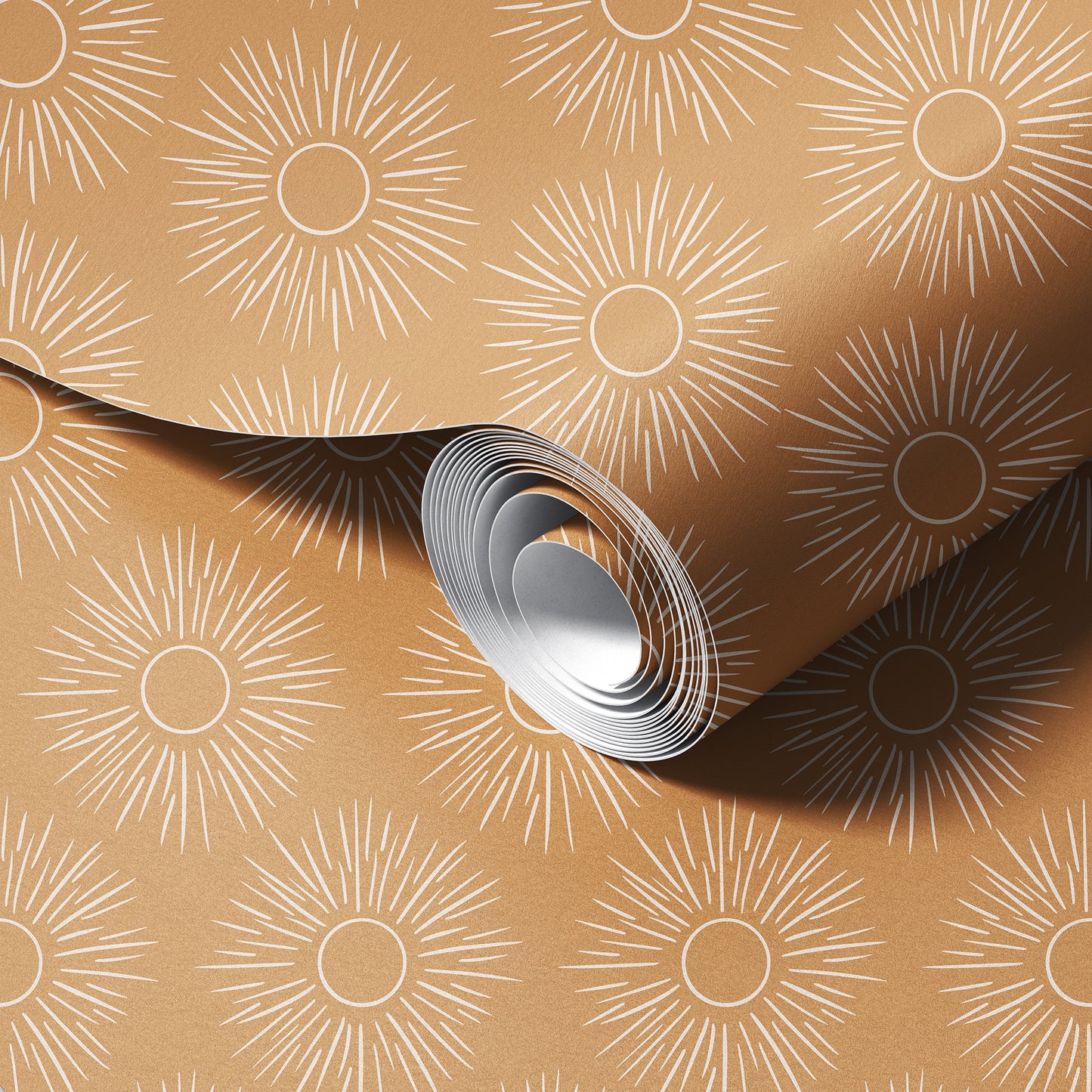 Radiant Sunshine peel and stick wallpaper room mockup