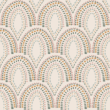 Rainbow Scallops peel and stick wallpaper pattern detail