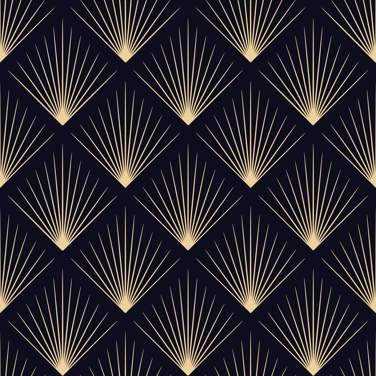 Retro Geometric Black and Gold Wallpaper