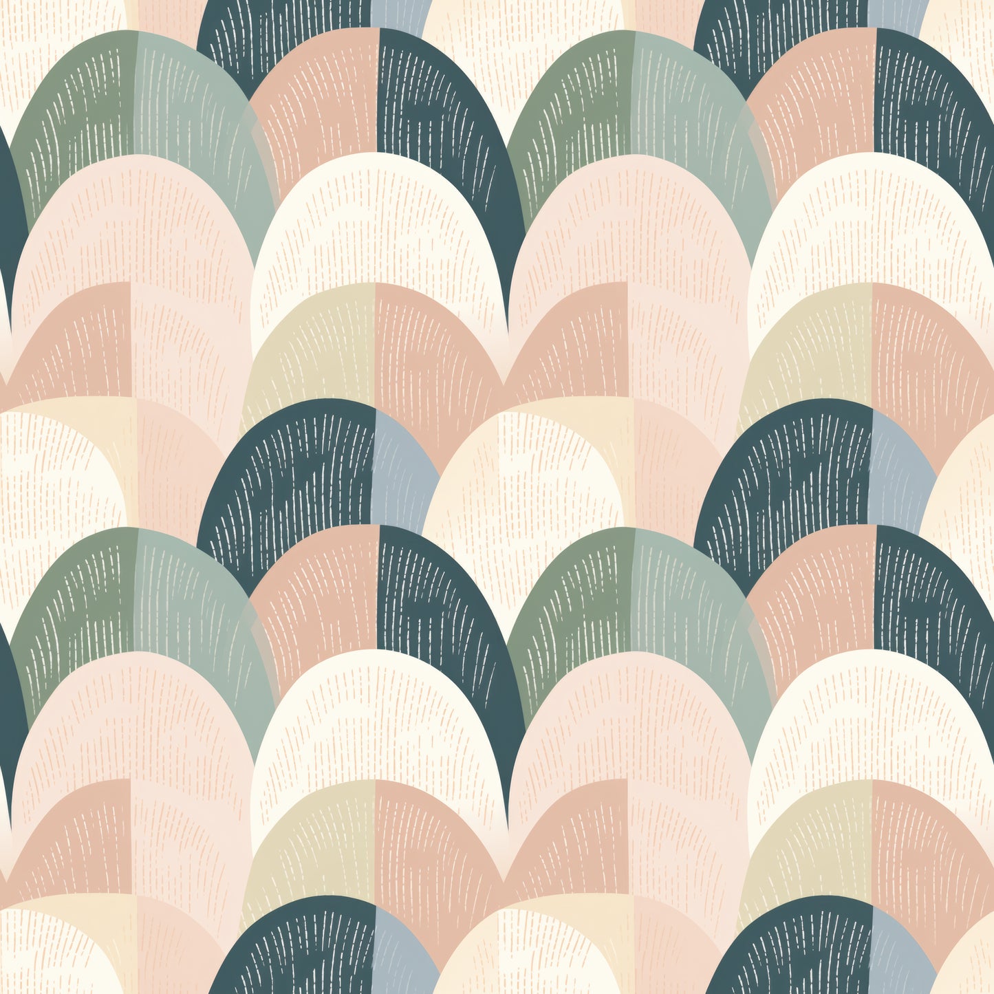 Retro Boho Modern Lines Wallpaper
