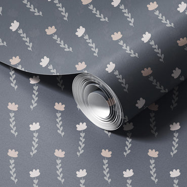 Scandinavian Floral peel and stick wallpaper room mockup