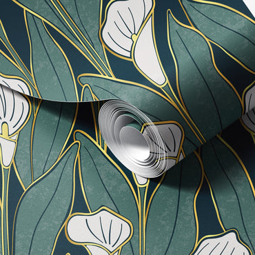 Art Deco Calla Lillies Wallpaper