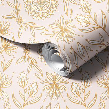 Linework Botanical Tapestry Wallpaper