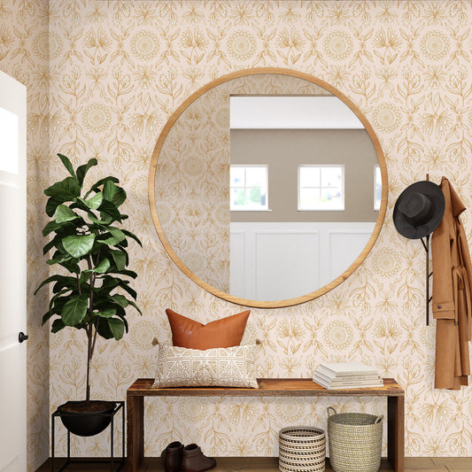 Linework Botanical Tapestry Wallpaper