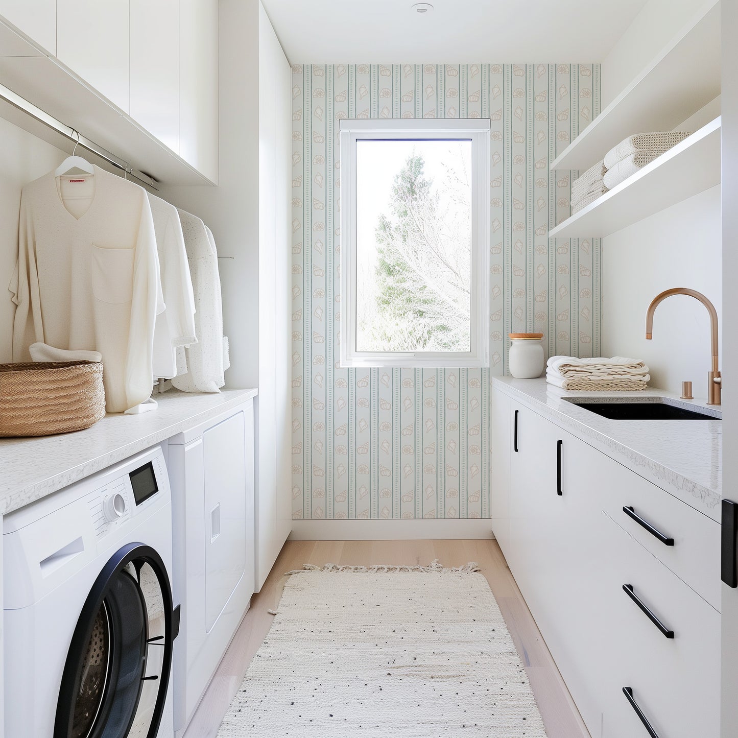 Seashell Stripe Wallpaper