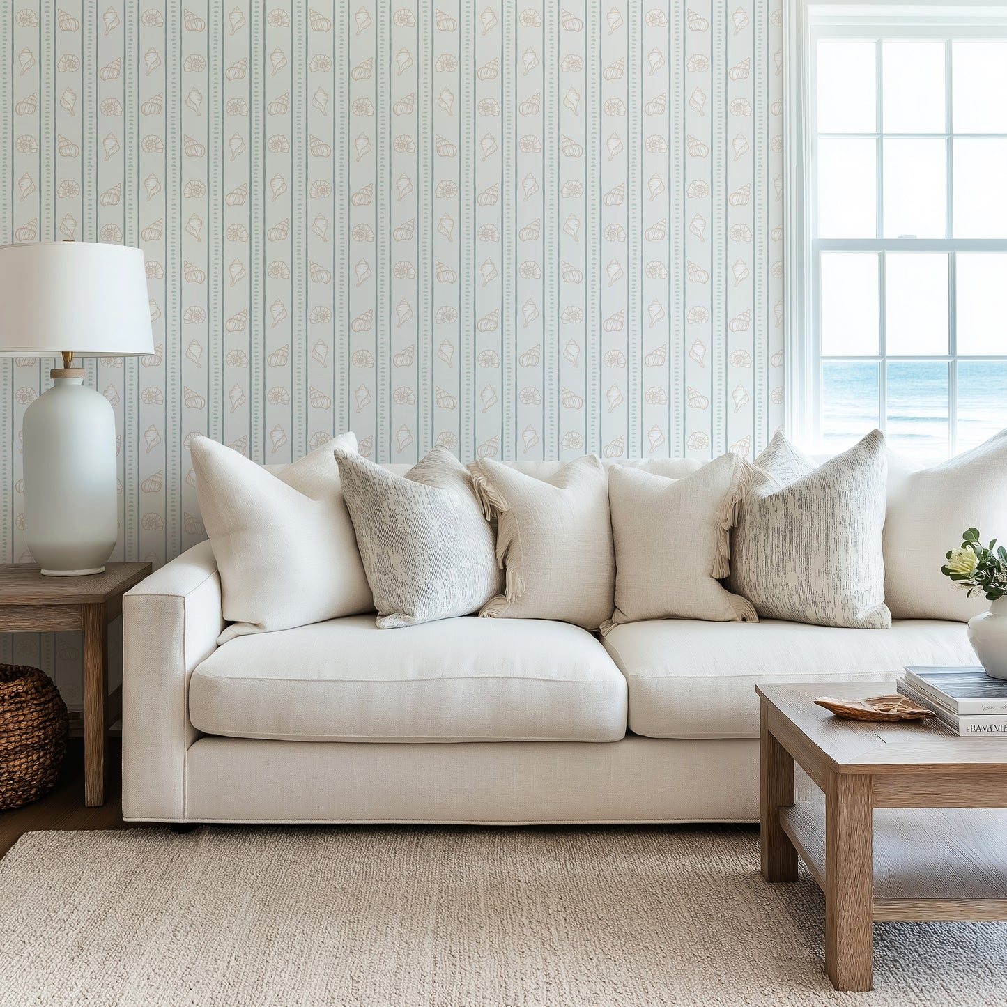 Seashell Stripe Wallpaper