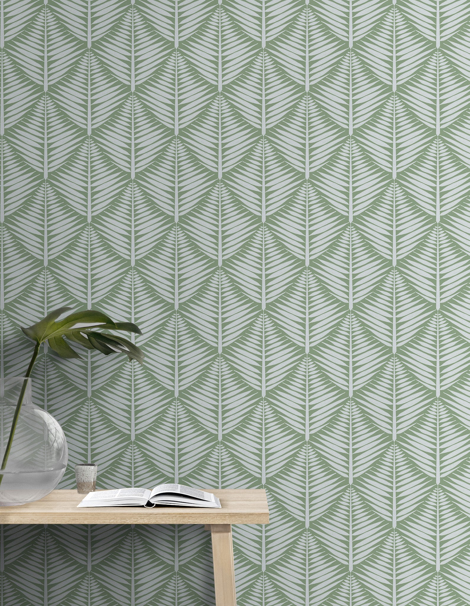 Geometric Fern Blocks Small Wallpaper.