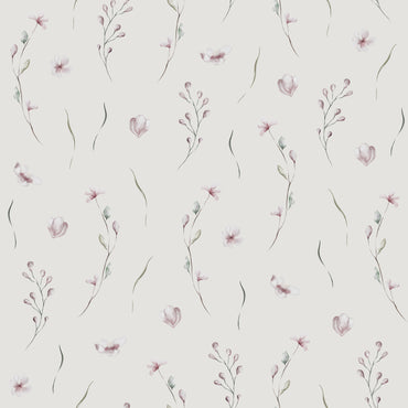 Subtle Blush Floral Greige peel and stick wallpaper pattern detail