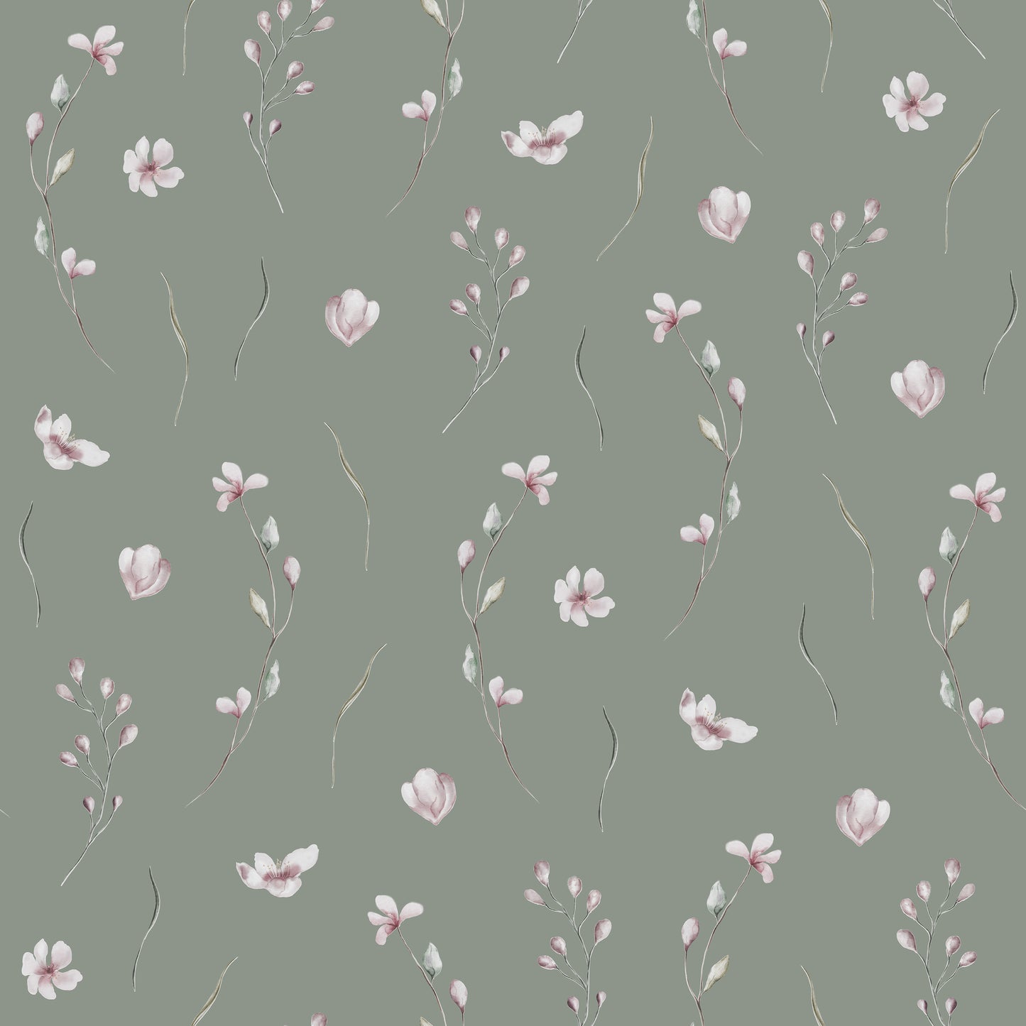 Subtle Blush Floral Wallpaper
