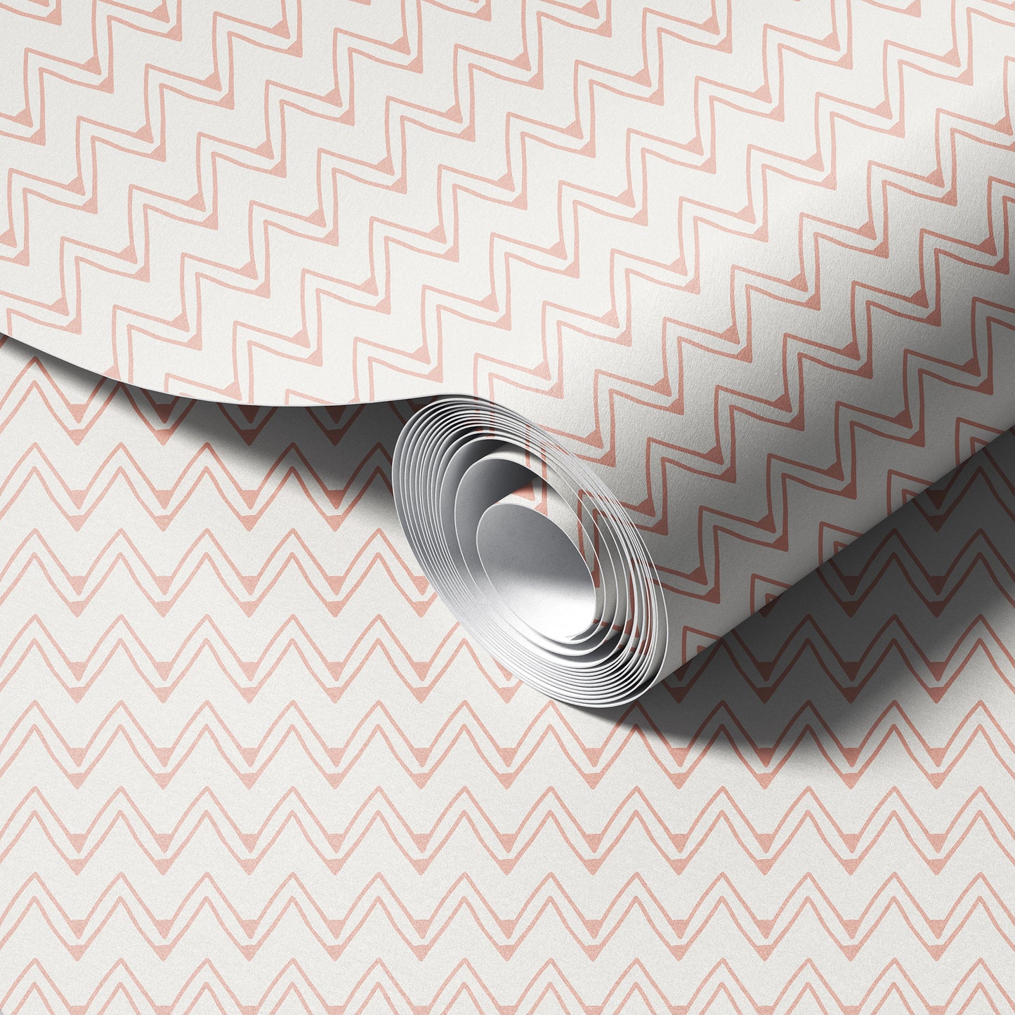 Sunny Chevron peel and stick wallpaper room mockup