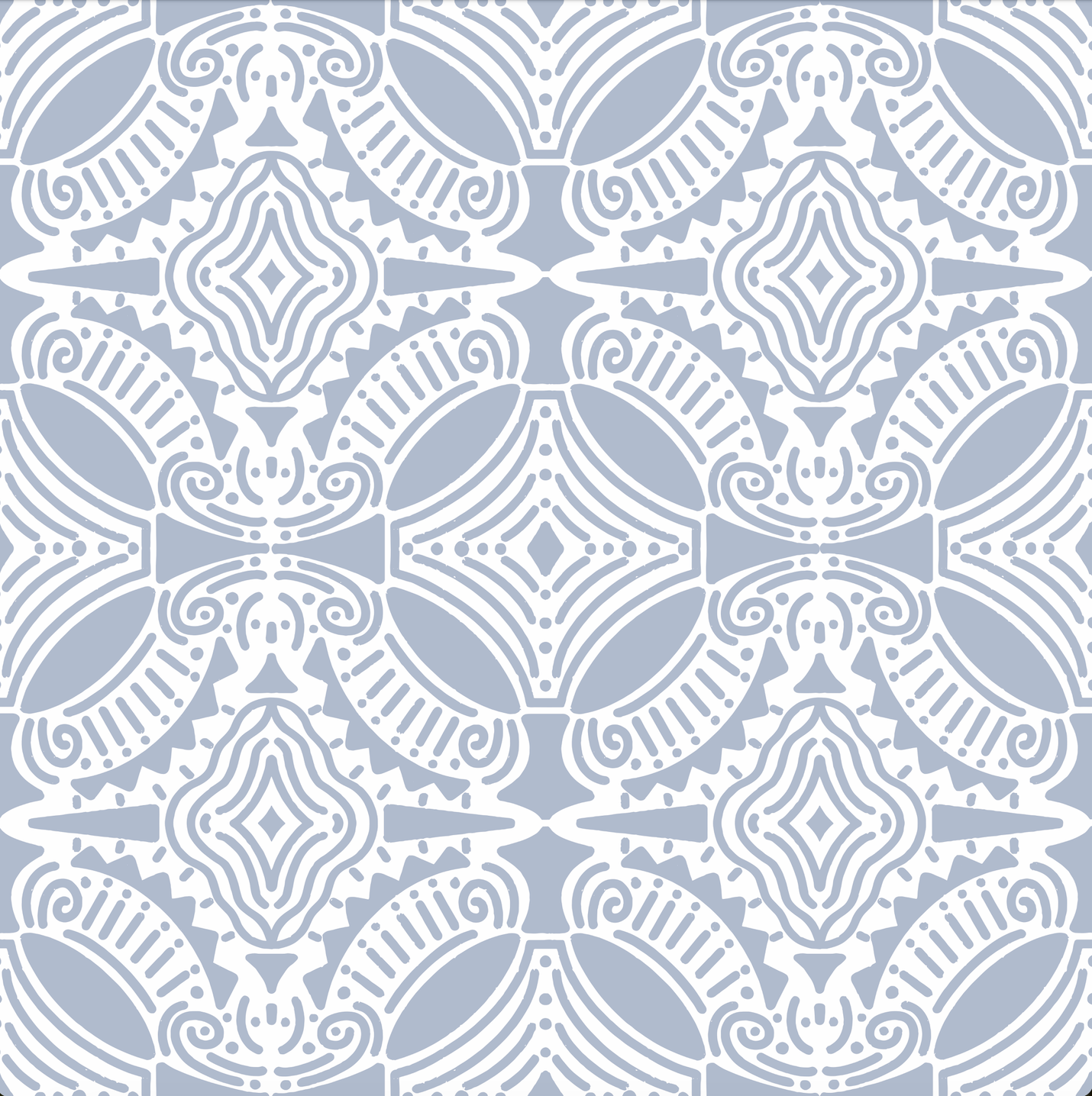 Symetrical Linework Blue peel and stick wallpaper pattern detail