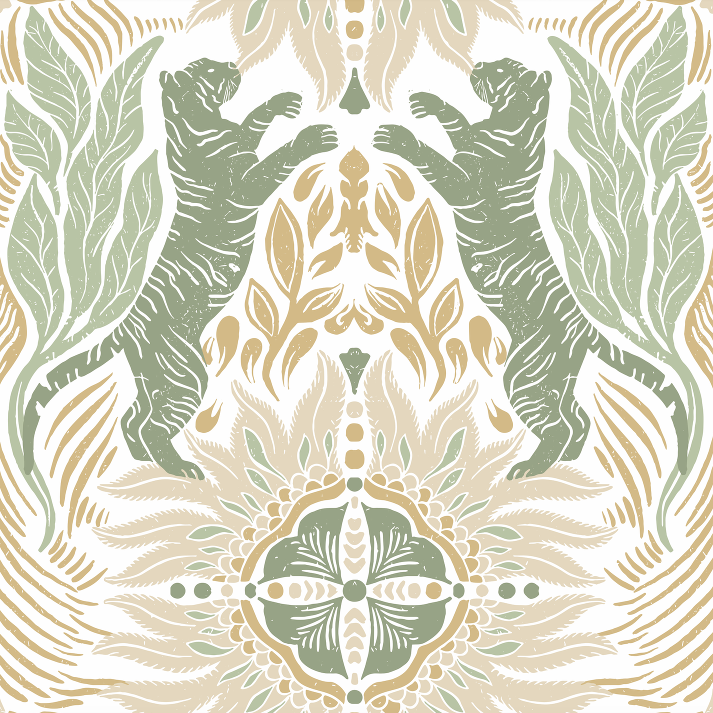 Tigers in the Forest Light Peel and Stick Wallpaper