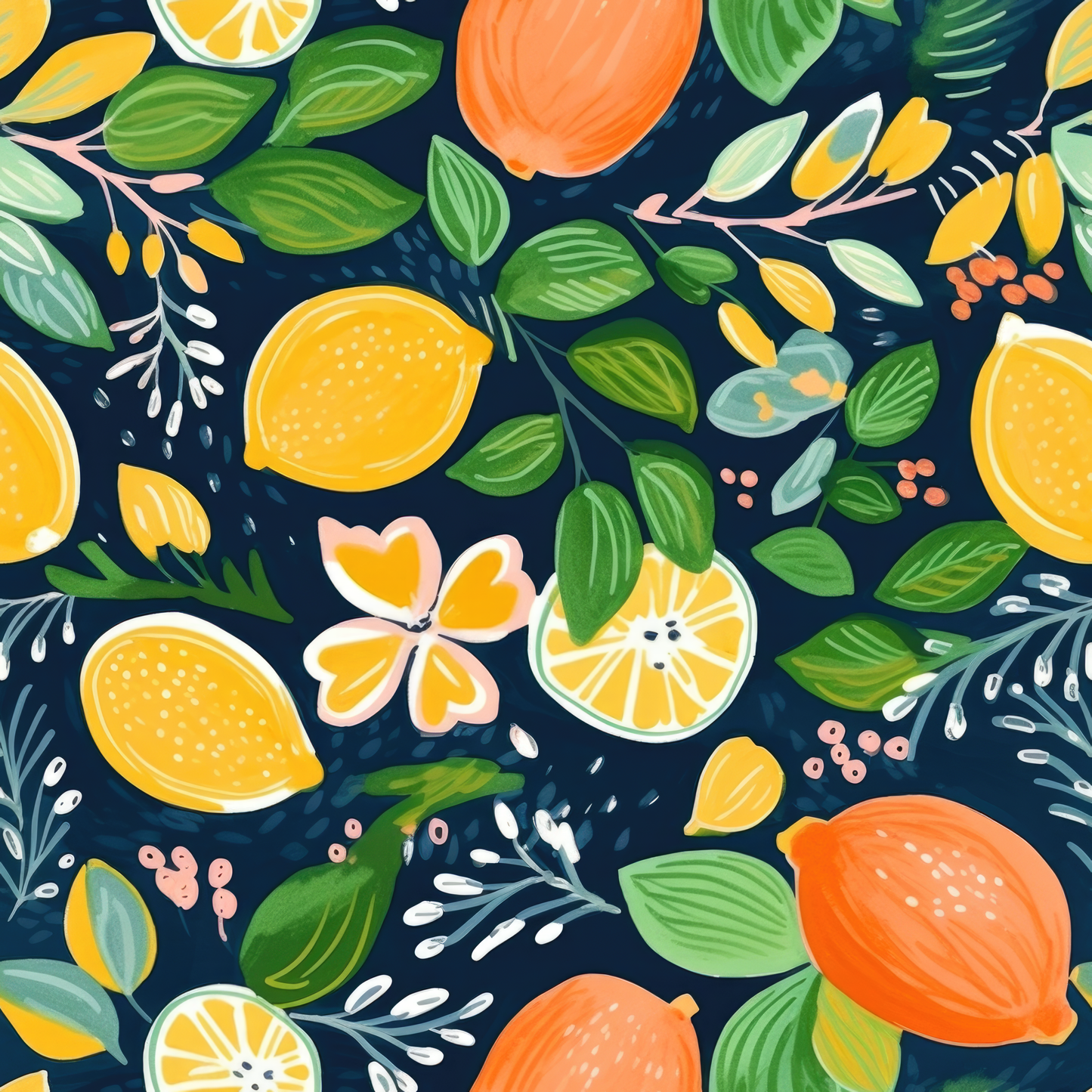 Tropical Citrus Peel and Stick Wallpaper