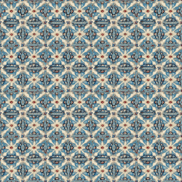 Morroccan Blue peel and stick wallpaper pattern detail