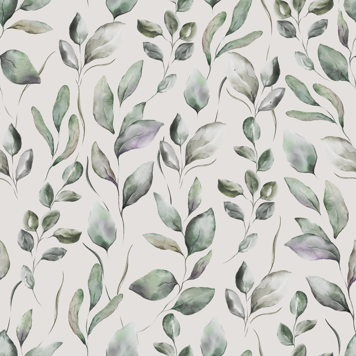 Watercolor Leaves Beige peel and stick wallpaper pattern detail