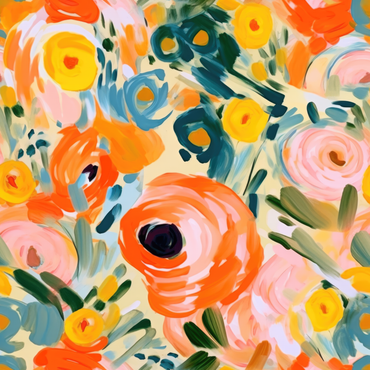 Pretty Poppies peel and stick wallpaper pattern detail