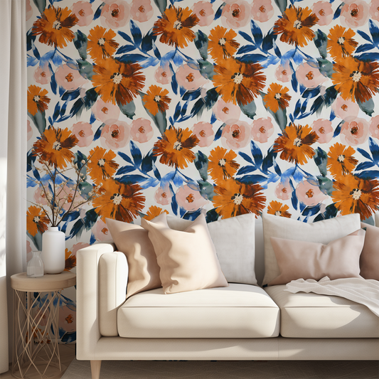 Golden Flowers Wallpaper