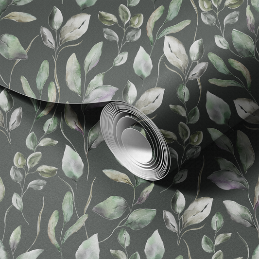 Watercolor Leaves peel and stick wallpaper room mockup