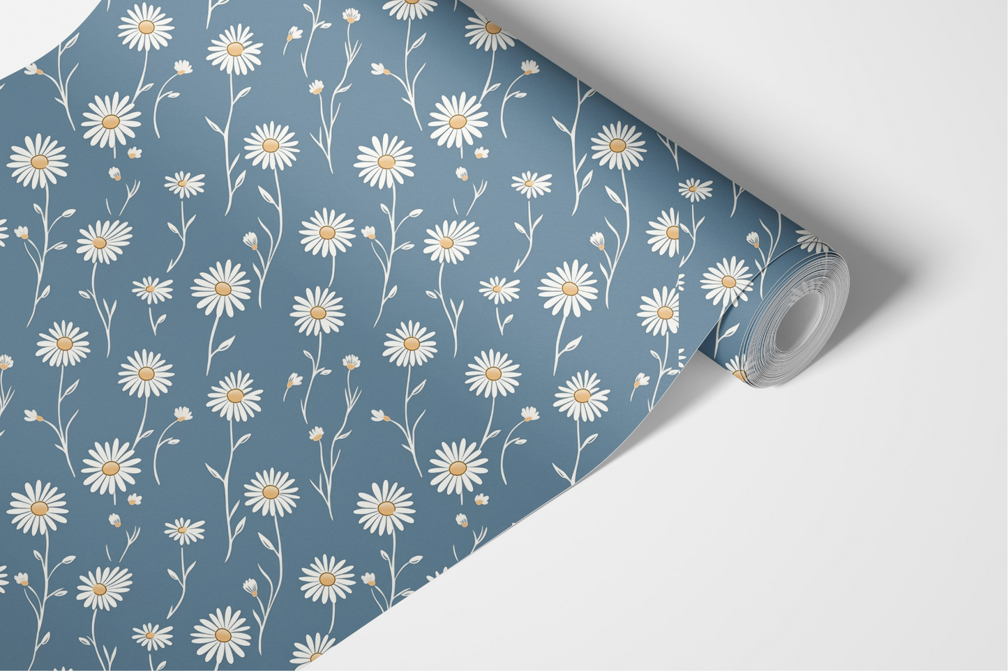 Dusty Blue Daisy Wallpaper