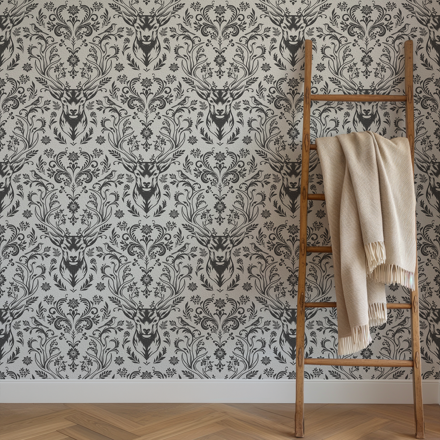 Woodland Damask Light Wallpaper