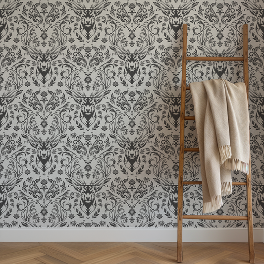 Woodland Damask Light Wallpaper