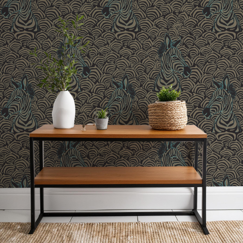 Art Deco Zebra Wallpaper