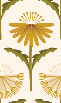 Hope Dandelion Cream peel and stick wallpaper pattern detail